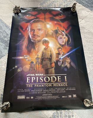 Star Wars Episode 1 Rare Original poster double sided 26.5'' x 39.5'' printed USA