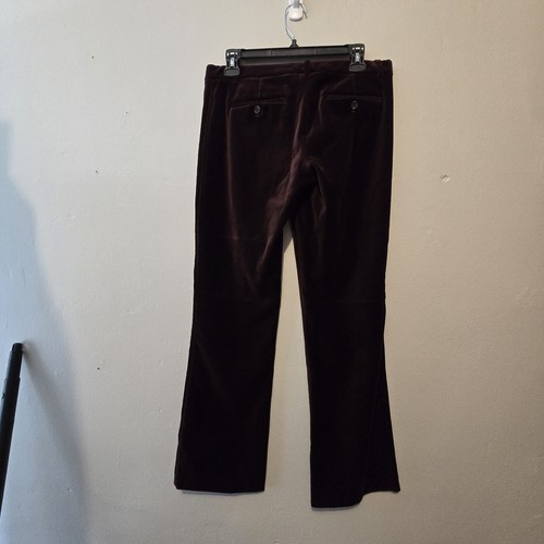 Theory Brown Velvet Pants Womens Sz 8 (31"Wx28"L) Button Zip Career Luxury Fall - Picture 9 of 15