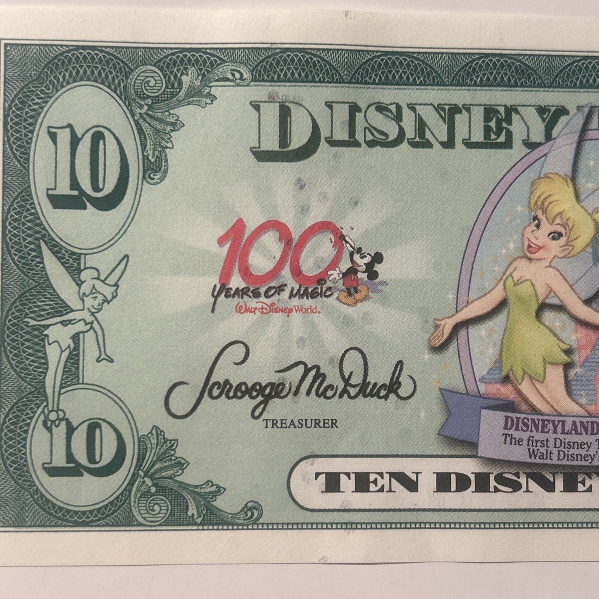 ディズニーダラー　100 Years of Magic　ティンカーベル10ダラー $10 Disney Dollar Tinker Bell 2002 