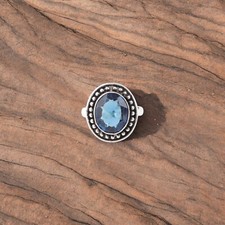 London Blue Topaz Gemstone 925 Sterling Silver Unique Jewelry Ring Gift For Wife
