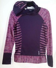 Reebok Sweatshirt Women's Medium Hoodie Thumbhole Reflective Purple Running
