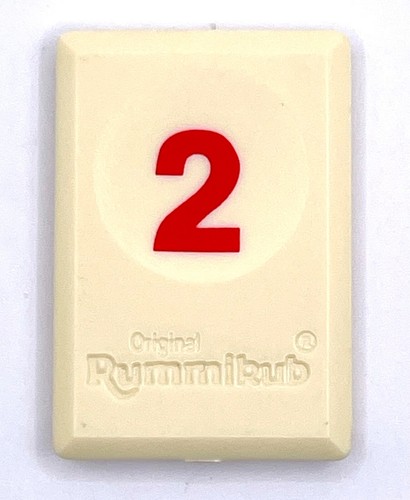 Rummikub Fliese rot 2 Sätze Ersatzstück glatte Zahl graviert Rückseite Pressman