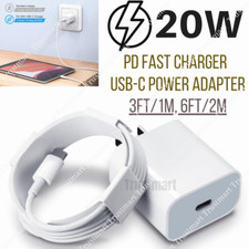 For iPhone 11 12 13 Pro Max XR X Fast Charger 20W PD Cable Power Adapter Type-C