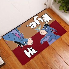 Funny EEyore Donkey Say Hi Bye Mickey Head DOORMAT RUBBER Us SIze Best Price