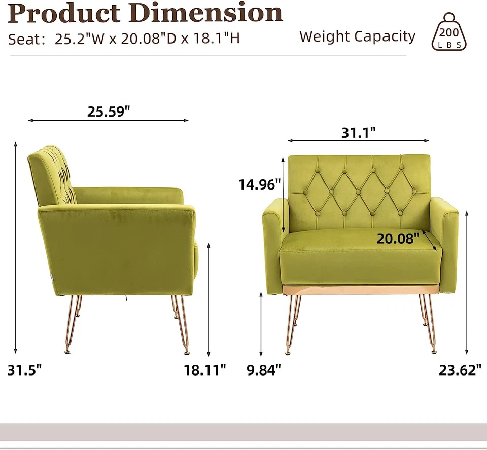 Accent Armchair Club Chair Upholstered Barrel Chair Leisure Single Sofa Couches - Image 3 of 4