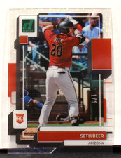 2022 Panini Chronicles Seth Beer RC Clearly Donruss Green Parallel 1/5