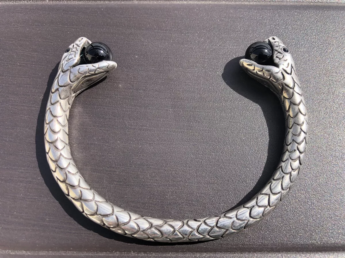 Saint Laurent Silver Snake Cuff Bracelet