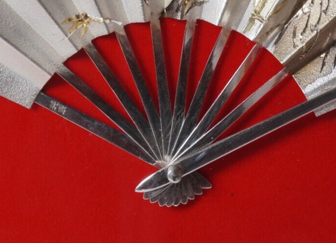Vintage Japanese - 999 Pure Silver Fan Sensu By Seki Vintage Japanese - 999 Pure Silver Fan Sensu By Seki