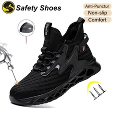 Steel Toe Safety Shoes Men Work Boots Lightweight Breathable anti piercing shoes