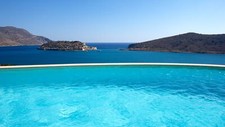 Landscape swimming pool island sea greece bay water sky Custom Gaming Mat Desk