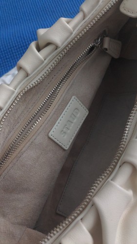 Staud B6721 Cream Bean Large Leather Crossbody Bag Size 13x8x2 in - Picture 3 of 6