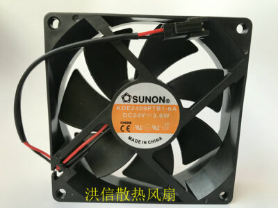 1 PCS SUNON Fan KDE2409PTB1-6A DC 24V 3.6W 2 Pin 92*92*25mm cooling fan