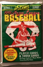 1991 Score Pack Showing Hector Villanueva Cubs (Top) Gary Pettis Rangers (Back)