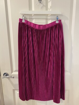 B2-38) Zara Womens Pink Velvet Skater Skirt Size L UK