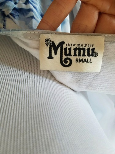 Show Me Your Mumu Size Small (S) Maxi Dress Logan Lace-Up Floral Blue NWT $180 - Picture 7 of 9