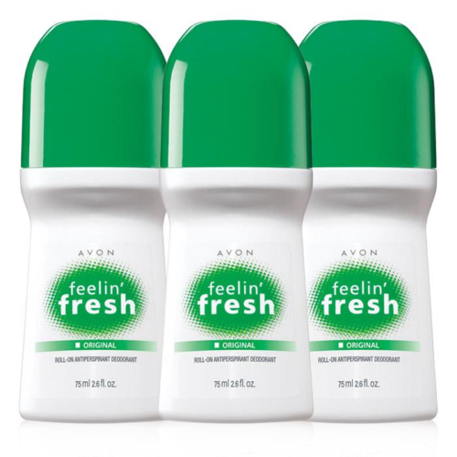 Avon Feeling Fresh Roll-On Deodorant Bonus Size 2.6 Fl Oz Pack of 3 - Picture 1 of 4