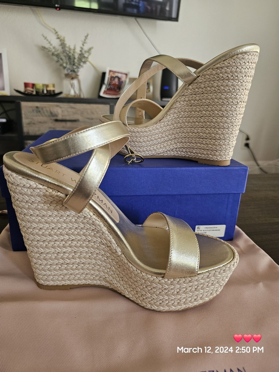 Stuart Weitzman Alex Platform Wraparound Ankle Wedge Sandal