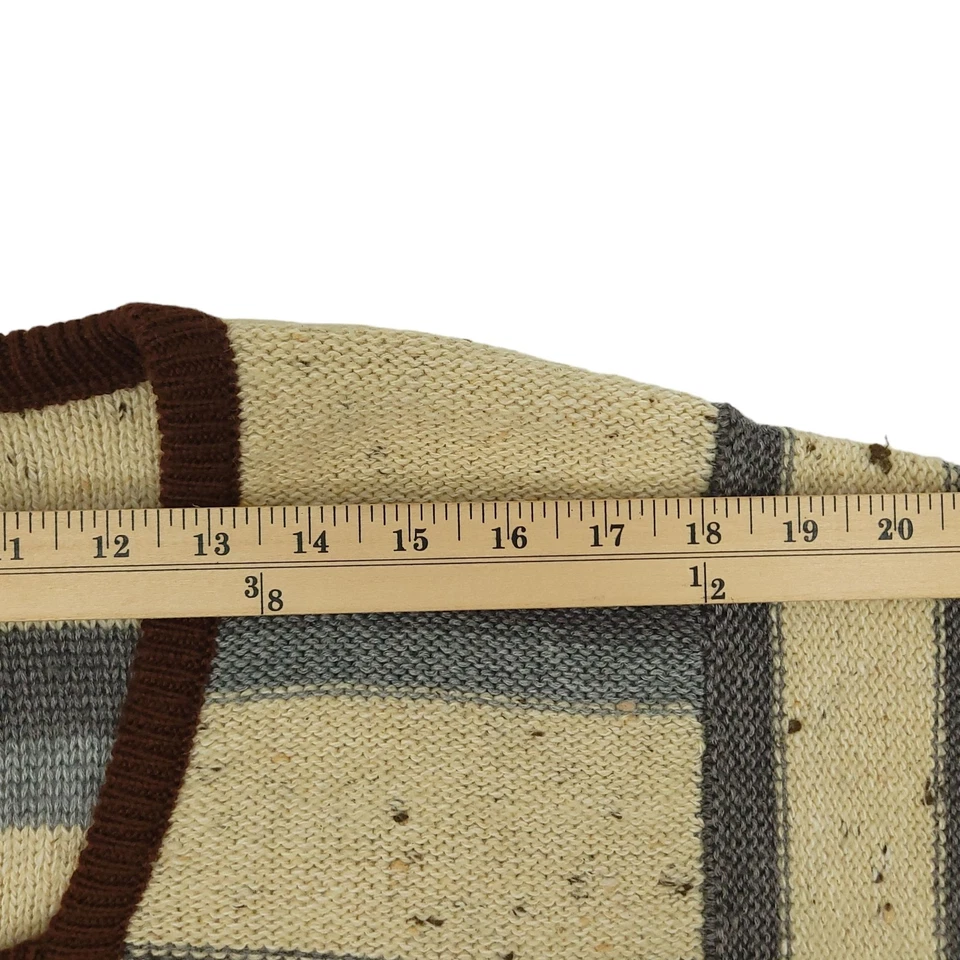 Poncho Beldoch Popper Mezcla Lana S Chal Capa Rayas Beige Azul Gris De Colección Foto 4 de 4