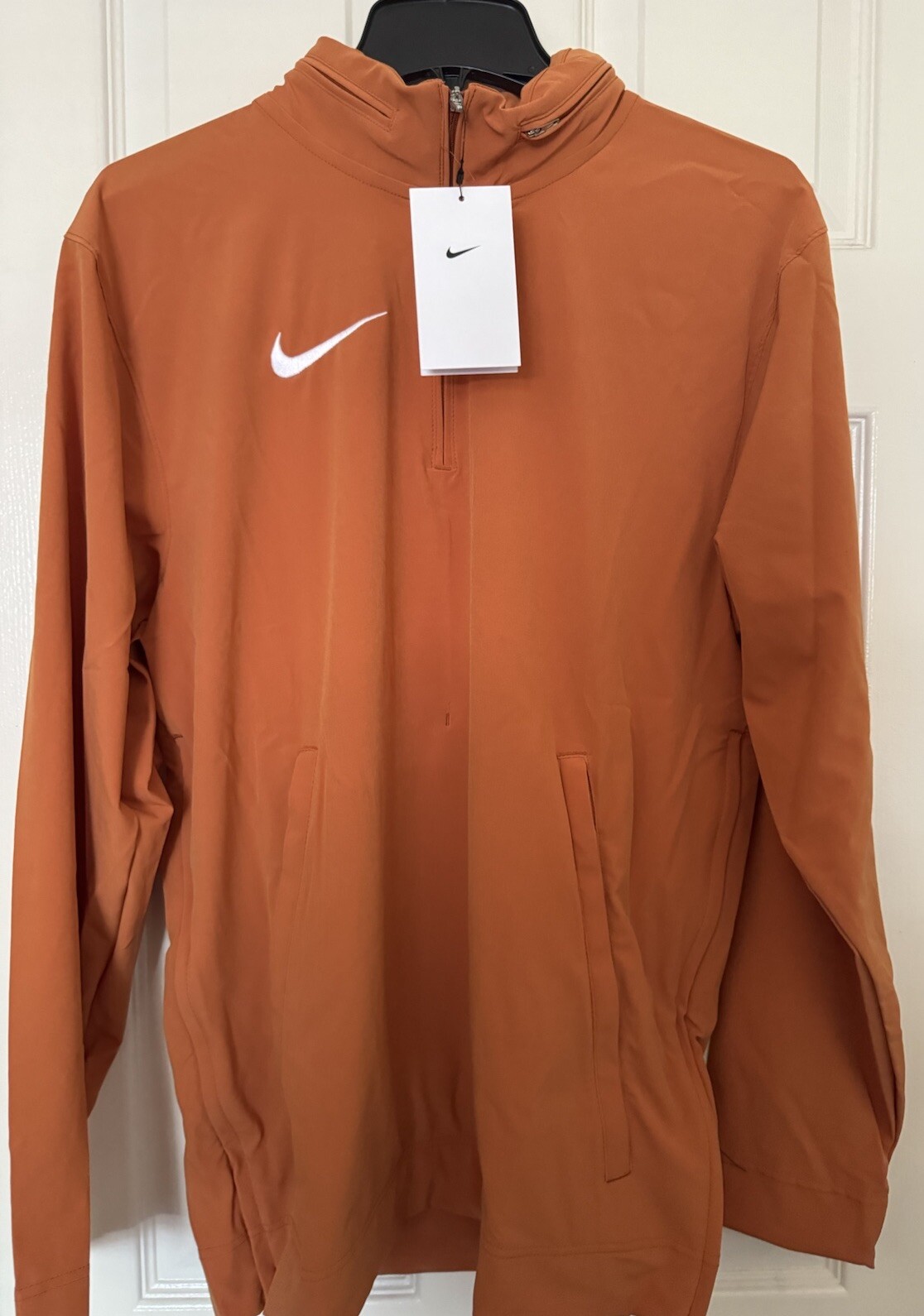 Nike Men’s Small Long-Sleeve Woven Coaches Jacket Desert Orange DV6754-802 NEW