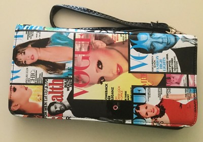 Portefeuille Et Sac à Langer Imprimé Magazine Celebrity Vogue - Faux Cuir Rose/Noir