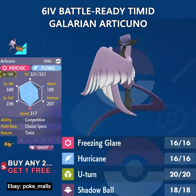 Galarian Articuno, Zapdos & Moltres 6IVS + free items for Pokemon  Sword/Shield