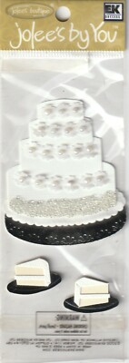 WOW! Nice! Vintage Jolee's by You 3-D non adhesive WEDDING CAKE FREE SHIP! 56274