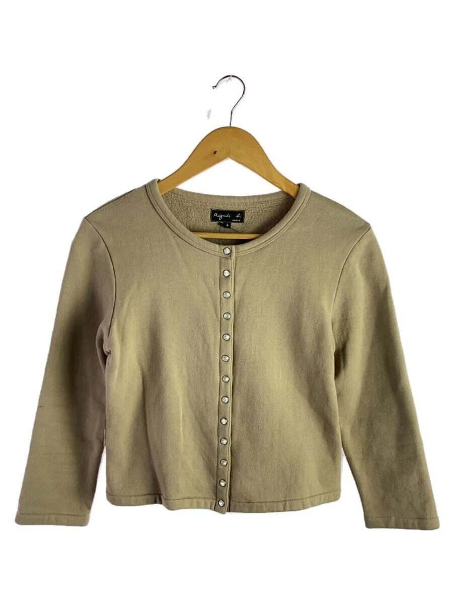 agnes Snap Button Women's Cotton Round Neck Cardigan size BEG