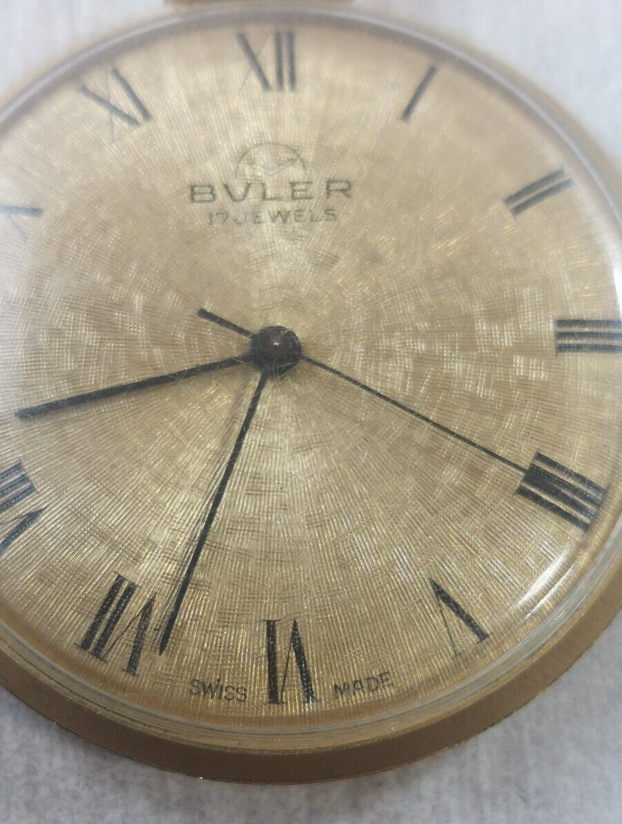 Montre De Poche Mécanique Ancienne Buler 17 Rubis - Dorure - Occasion Fonctionne