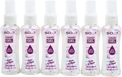 CLEANSING HAND GEL HAND GEL 50ML NEW X1 X12 X24 X48 PURE & CLEAN UK - Picture 1 of 3