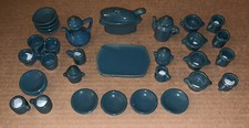 NEW Ceramic Green Doll Dishes 38 Pieces  Vintage