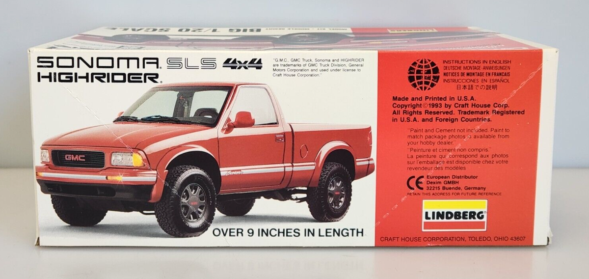 Lindberg GMC Sonoma SLS 4x4 Highrider Big 1/20 Scale Truck Model