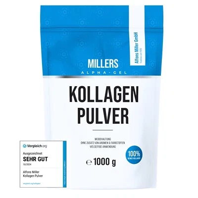 ALFONS MILLER GMBH 100% reines Kollagen Pulver I Hydrolysat I Bioaktiv I Collagen Peptide I 1000 g
