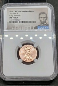 2019 W 1C LINCOLN CENT UNCIRCULATED NGC MS70 RD Early Release w/sealed set T8935