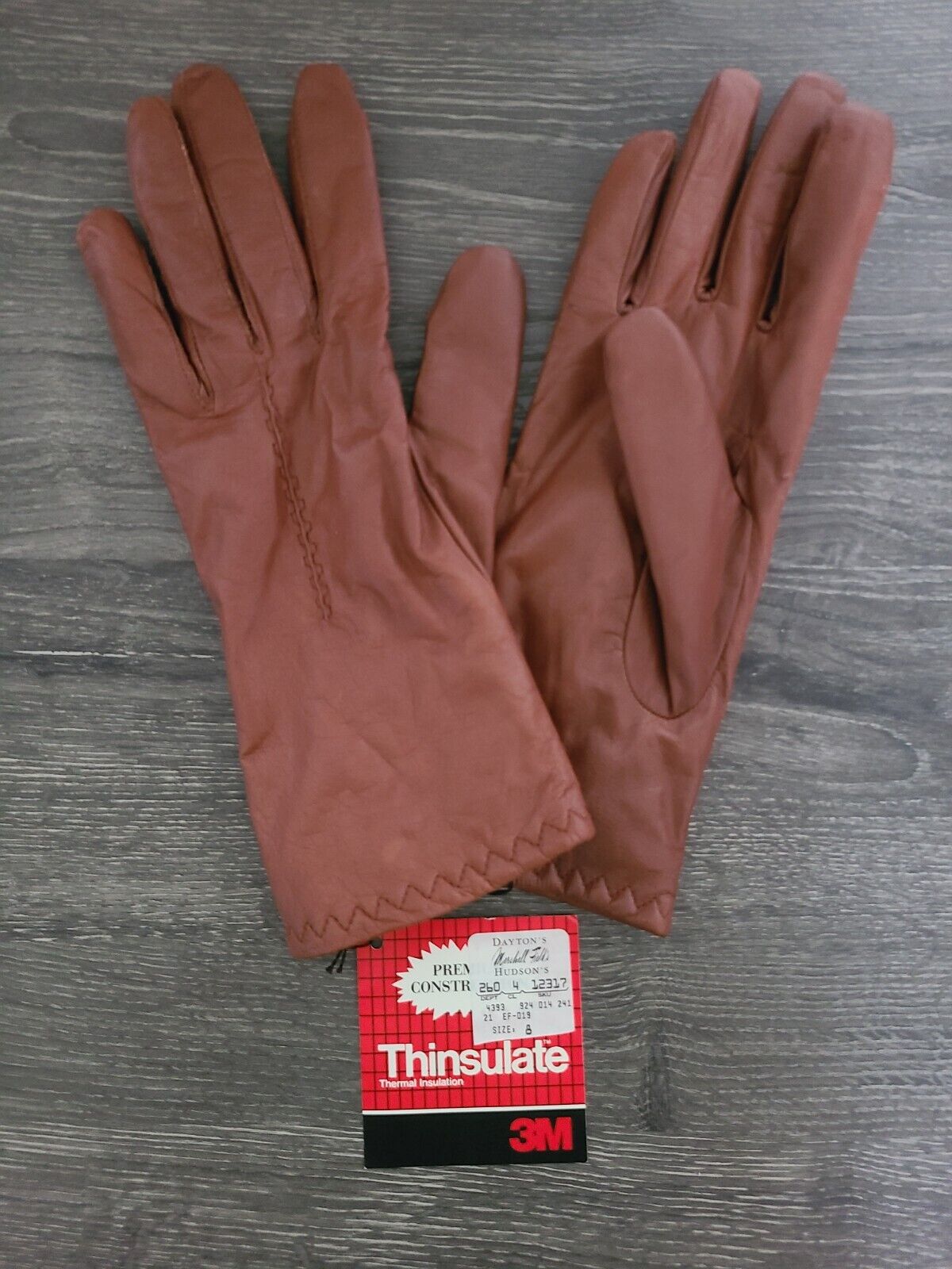 Grandoe Women's Gloves Brown Size 8 Thinsulate Lined - NOS 3M Product W/Tags