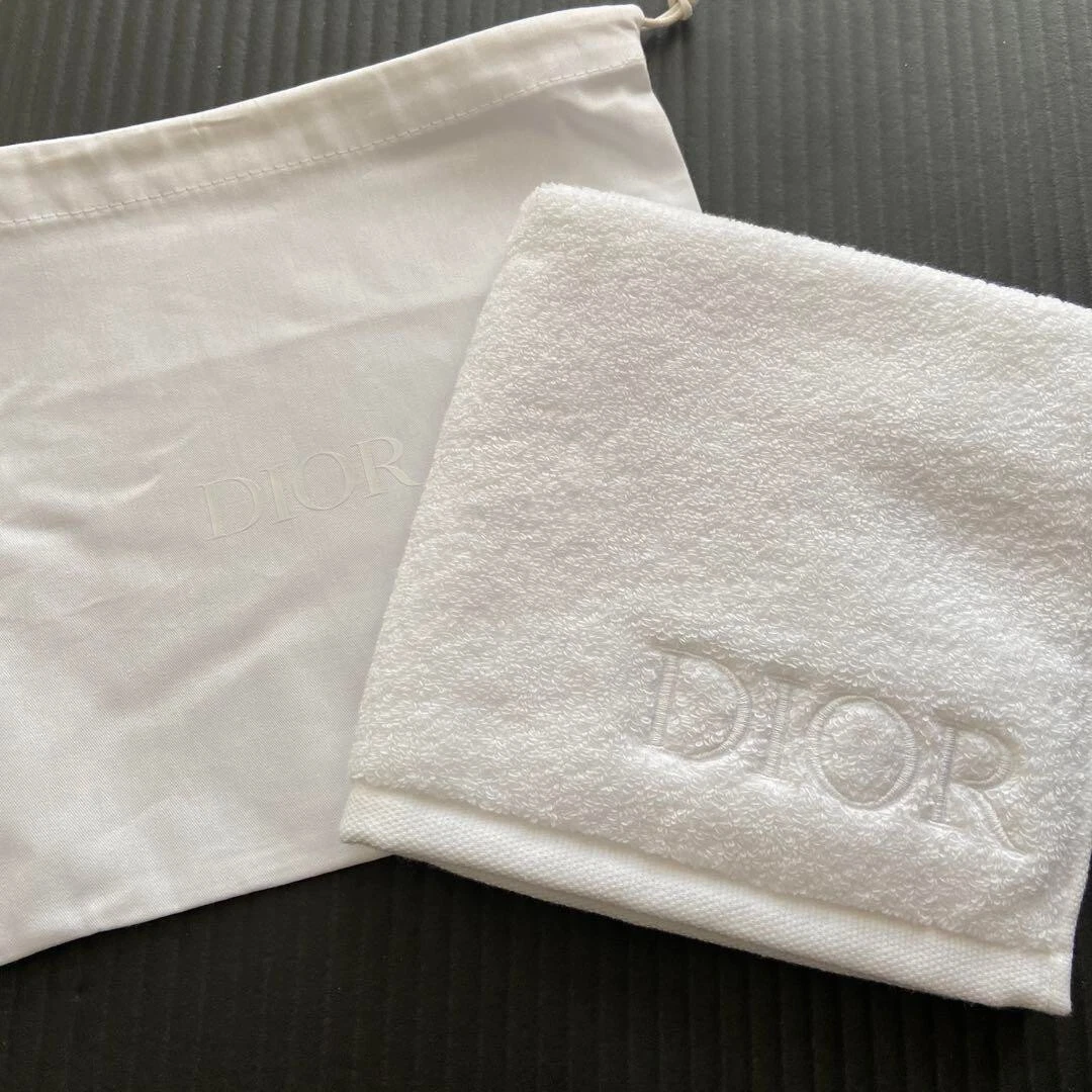 Ensemble mini pochette et serviettes à main Christian Dior logo blanc 33 x 35 cm nouveauté