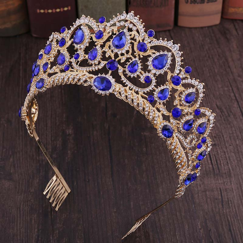 Baroque Crown Wedding Big Tiaras Hair Jewelry Accessories Bling Rhinestone Comb - Bild 18 von 23
