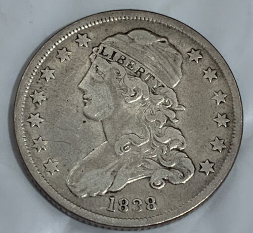 1838 Capped Bust Quarter - Estate Find AU Condition Rare And Awesome Coin - Picture 1 of 2