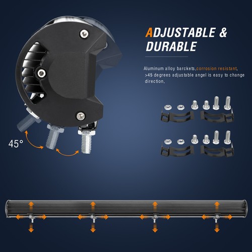 Barra de luz LED de 42 pulgadas 12-24V barra de luz faros de trabajo camión excavadora todoterreno. - Imagen 7 de 11