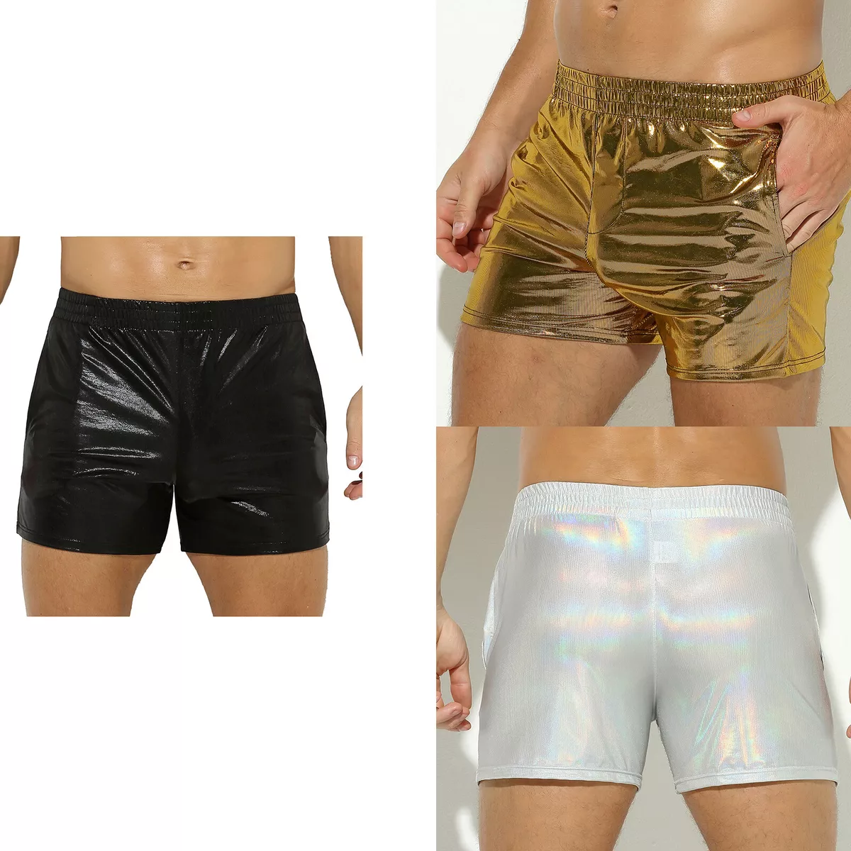 Mens metallic sale swim trunks