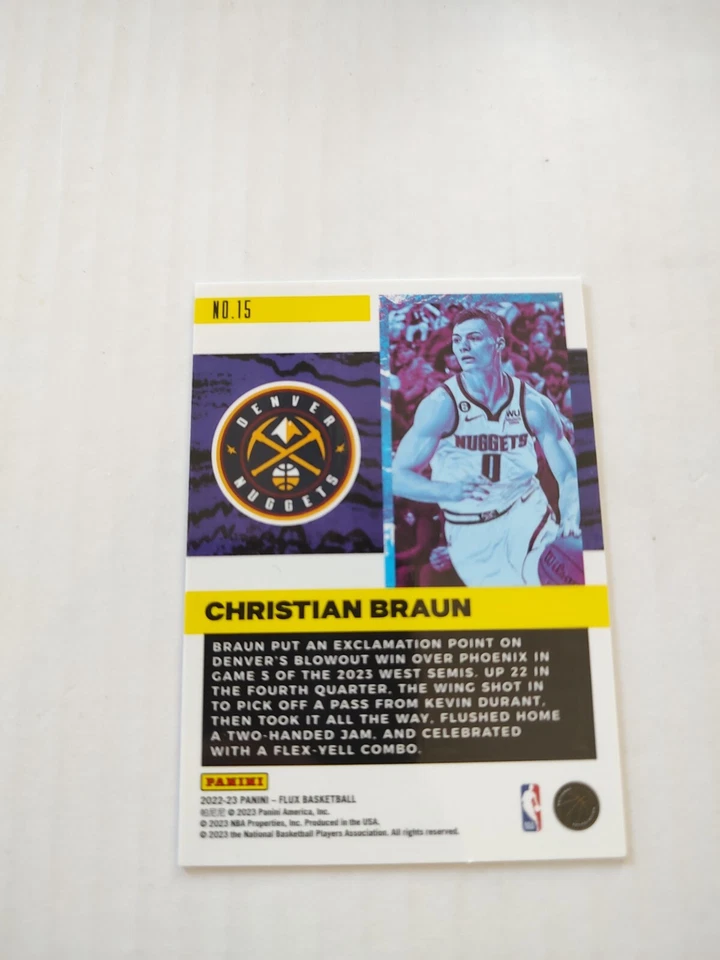 2022-23 Panini Flux - Freshman Year #15 Christian Braun (RC)(JGA) - Image 2 of 2