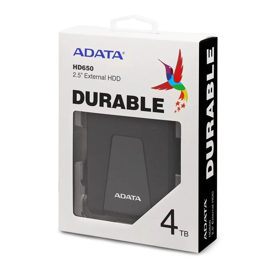 4TB AData Black HD650 Durable USB3.1 Portable Hard Drive - Image 4 of 4