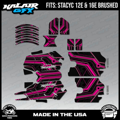 Graphics Kit for STACYC 12 EDRIVE and 16 EDRIVE BRUSHED Electron-magenta
