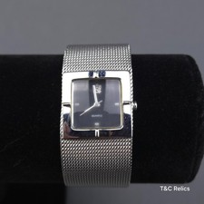 Vintage Paolo Gucci Bracelet Watch Women’s Silver Tone Mesh Adjustable New Batt