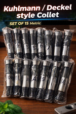 Kuhlmann Deckel D-bit Grinder Collet Set Of 15 Metric, Buttress 20x2  Thread