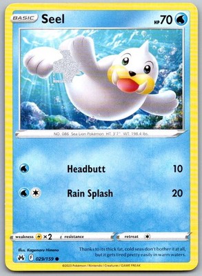 Seel 029/159 Common Crown Zenith Pokemon Near Mint