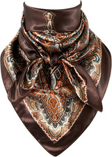 GERINLY 35 Inch Wild Rag Cowboy Scarves for Men, Large Rancher Neckerchief Silk