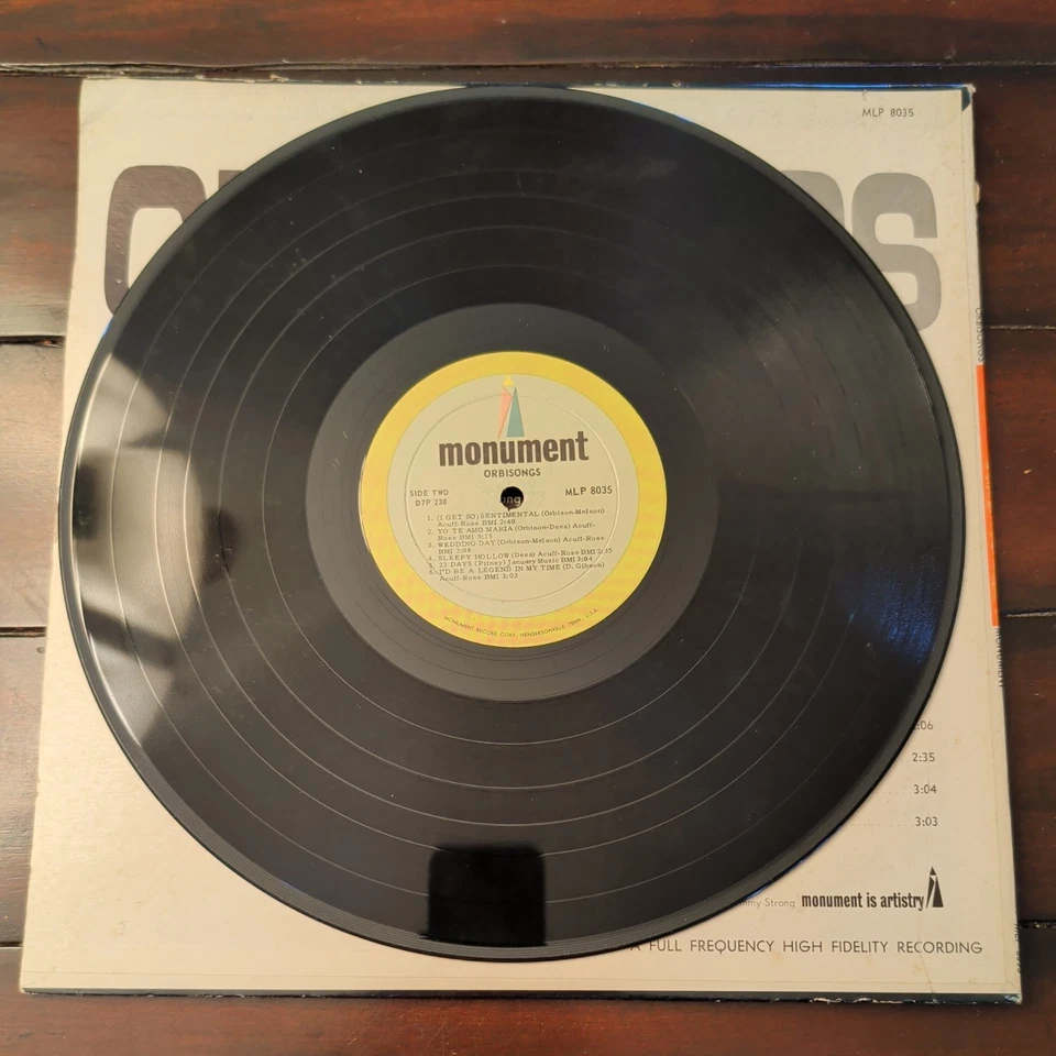 Roy Orbison Orbisongs Vintage Vinyl Lp 1965 Monument Record MLP-8035  Foto 4 de 4