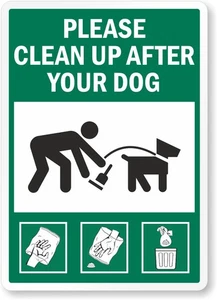 Pick Up After Your Dog Clean Up Dog Poo No Dog Poo Self Adhesive Sticker