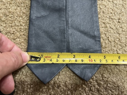 Lot of 5 Vintage 1980's West. Germany Italy Real Leather Skinny Ties - Picture 13 of 13