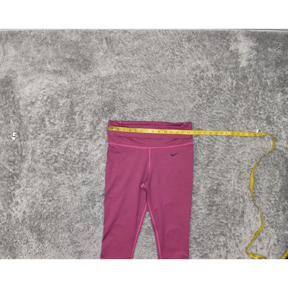 Леггинсы Nike Dri Fit женские размер M брюки-капри розовые полиэстер без застежек в полоску - Изображение 4 из 4